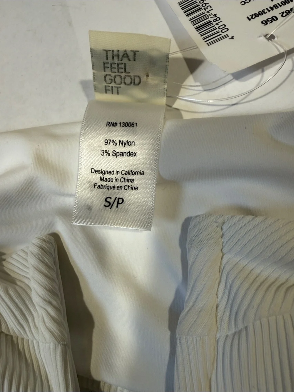 L*space Lee Lee Ribbed Bikini Top White Small NWT